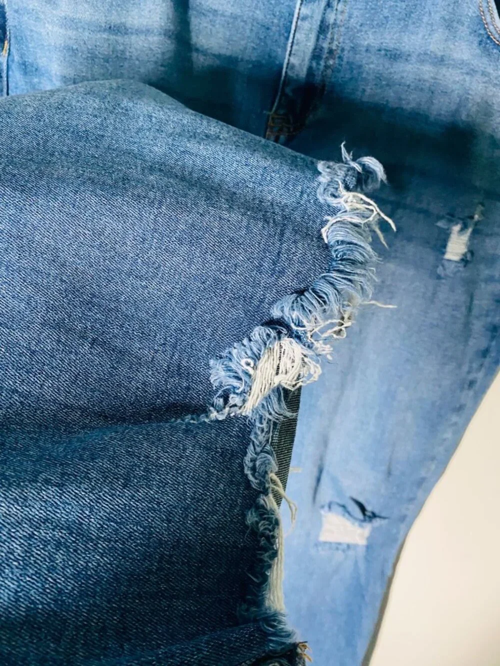 Risen Distressed Flare Jeans With Raw Hem And Rips Size 2XL By Wild Oak Boutique